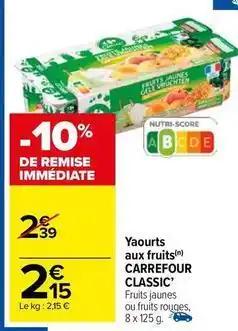 Carrefour - yaourts aux fruits