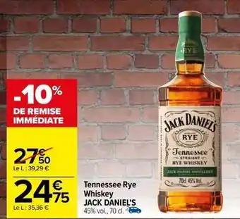 Jack daniel's - tennessee rye whiskey