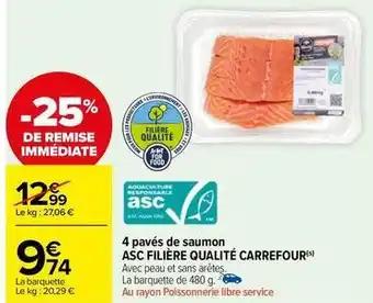 Carrefour - 4 pavés de saumon asc filière qualité