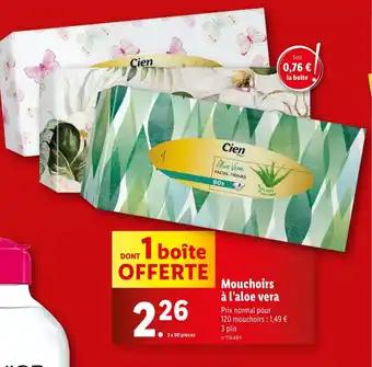 Mouchoirs à l'aloe vera