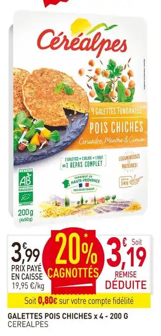 CEREALPES GALETTES POIS CHICHES x 4