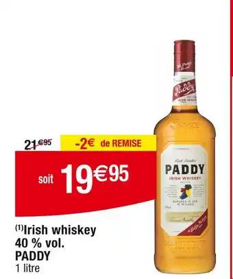 PADDY Irish whiskey