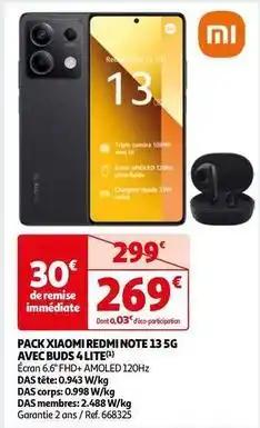 Xiaomi - pack redmi note 13 5g avec buds 4 lite