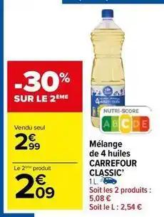 Carrefour - mélange de 4 huiles classic'