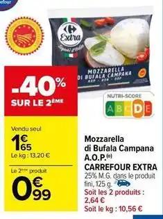 Carrefour - mozzarella di bufala campana a.o.p. extra