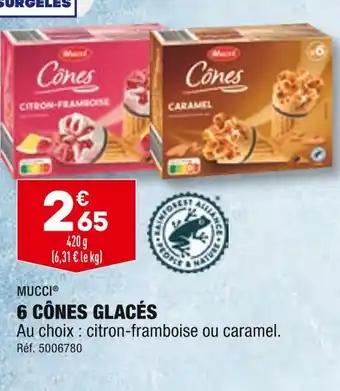 MUCCI 6 CÔNES GLACÉS