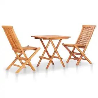 vidaXL Mobilier de bistro pliable 3 pcs Bois de teck solide