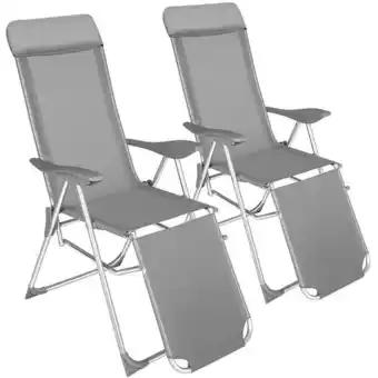 Lot de 2 chaises de jardin en aluminium avec nuque rembourrée