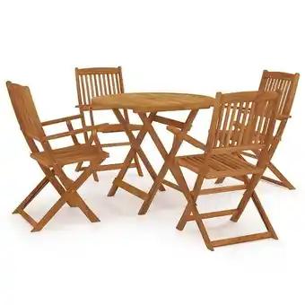 vidaXL Mobilier à dîner d'extérieur pliable 5 pcs Bois d'acacia solide