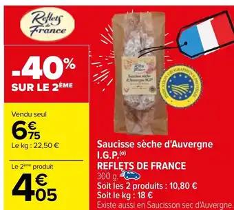 Saucisse sèche d'Auvergne I.G.P.(0) REFLETS DE FRANCE