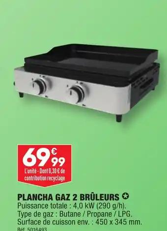 PLANCHA GAZ 2 BRÛLEURS