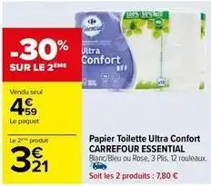 Carrefour - papier toilette ultra confort essential