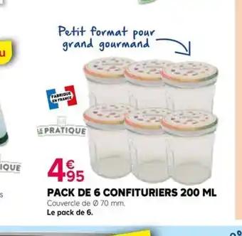 PACK DE 6 CONFITURIERS 200 ML