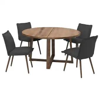 MÖrbylÅnga / klinten Table et 4 chaises, plaqué chêne teinté brun/kilanda gris foncé, 145 cm