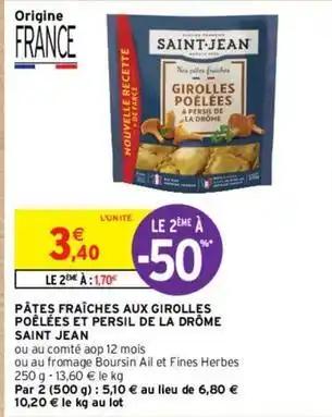 Saint jean - pâtes fraîches aux girolles poêlées et persil de la drôme