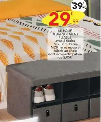 LE POUF DE RANGEMENT PLIABLE