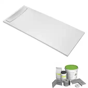 Pack receveur de douche antidérapant 160 x 80 JACOB DELAFON Flight Neus rectangle blanc+Kit d'étanchéité WEDI + Bonde + Capot