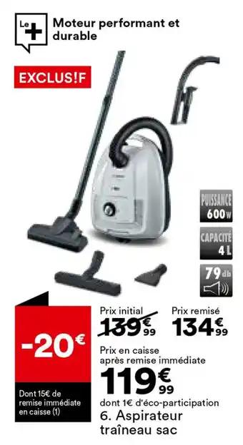 Aspirateur traîneau sac