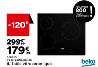 Table vitrocéramique