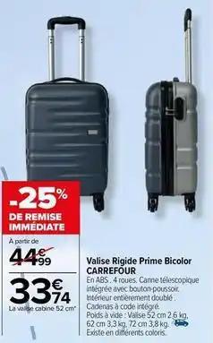 Carrefour - valise rigide prime bicolor