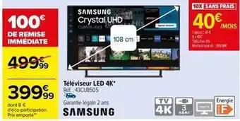 Samsung - téléviseur led 4k 43cu8505