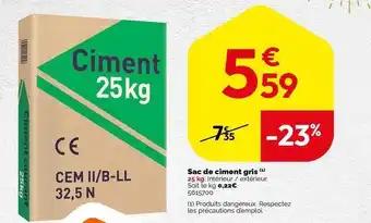 Sac de ciment gris