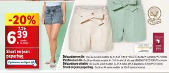 Short en jean paperbag