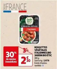 Jardin bio étic - boulettes végétales italiennes bio