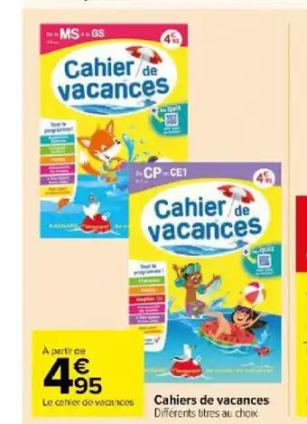 Cahier de vacances