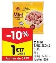 Leader price - mini saucissons sec