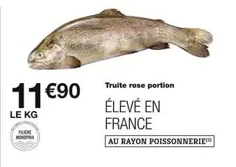 Truite rose portion