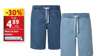Short en jean homme