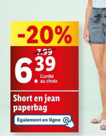 Short en jean paperbag