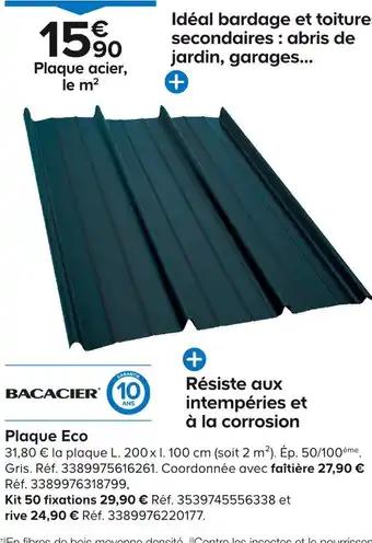 BACACIER Plaque Eco