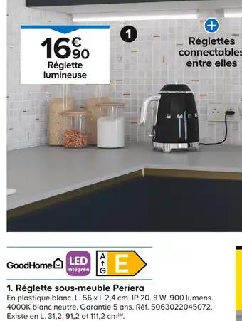 GoodHome Réglette sous-meuble Periera