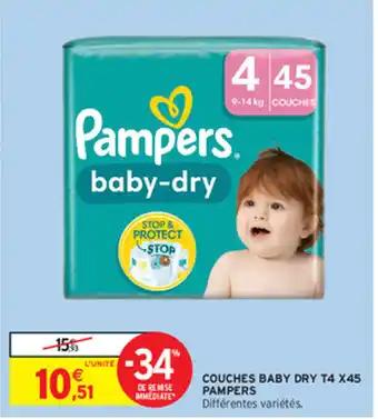 COUCHES BABY DRY T4 X45 PAMPERS