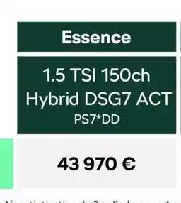 Tarifs gamme 5 places ttc essence