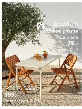 Bambam chaise pliante