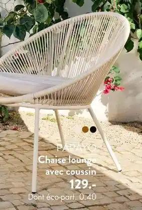 Papayo chaise lounge avec coussin