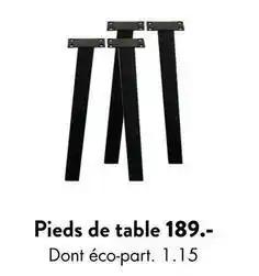 Pieds de table