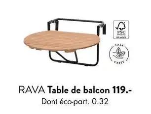 Rava - table de balcon