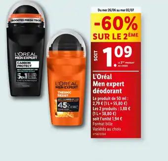 L'Oréal Men expert déodorant