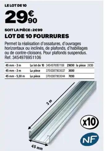 LOT DE 10 FOURRURES