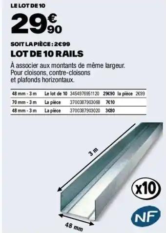 LOT DE 10 RAILS
