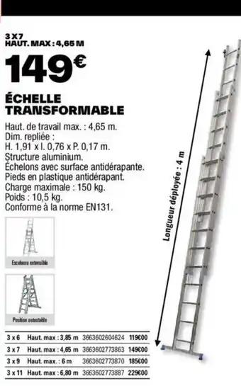 ÉCHELLE TRANSFORMABLE