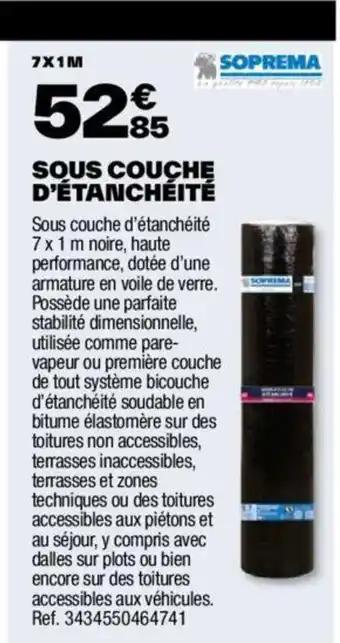 SOUS COUCHE D'ÉTANCHÉITÉ