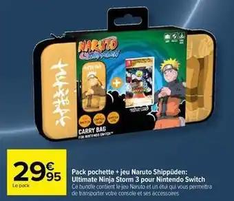 Pack pochette + jeu naruto shippuden: ultimate ninja storm 3 pour nintendo switch