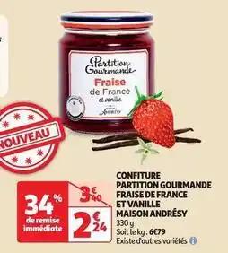 Maison andrésy - confiture partition gourmande fraise de france et vanille