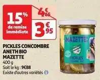 Mazette - pickles concombre aneth bio