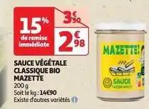 Mazette - sauce végétale classique bio